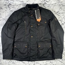 BELSTAFF Mens Black Waymaster Waxed Motorcycle Jacket SIZE 2XL D3O Armour