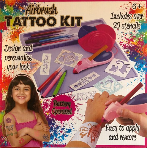 Airbrush tattoo kit pink - airbrush,
