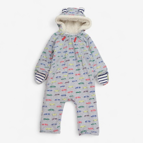 Boden baby pramsuit grey car - baby,