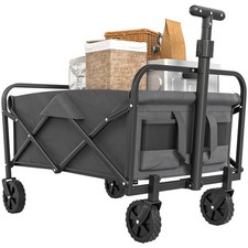 Outsunny 62L Festival Trolley, 120kg Heavy Duty Folding Trolley Cart, Grey
