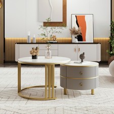 Round Nesting Coffee Table Set