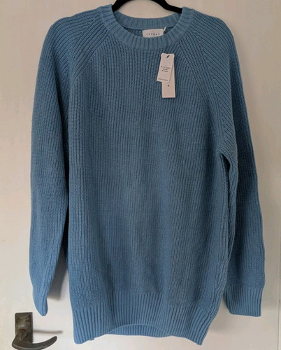 Topman blue rib knit crew - topman,