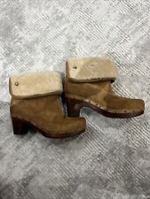 UGG Lynnea 3204 Chestnut Brown Boots Size 6.5 (UK) Shearling Ankle Bootie Heels