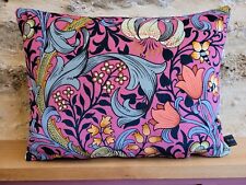 William Morris Golden Lily Velvet Serotonin Pink & Teal Cushion Cover Sanderson