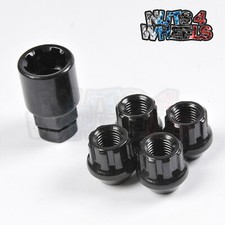 4x Black Locking Wheel Nuts