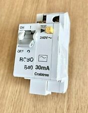 Crabtree SB6000 40 Amp 30mA RCBO RCCB RCD Double Pole 2P 40A Type 1 6140/030