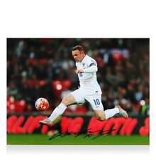 Wayne Rooney Signed England Photo: Three Lions Legend Autograph