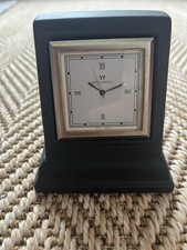 Wedgwood Jasper Black Grey Jasperware Square Mantel Clock New Batteries