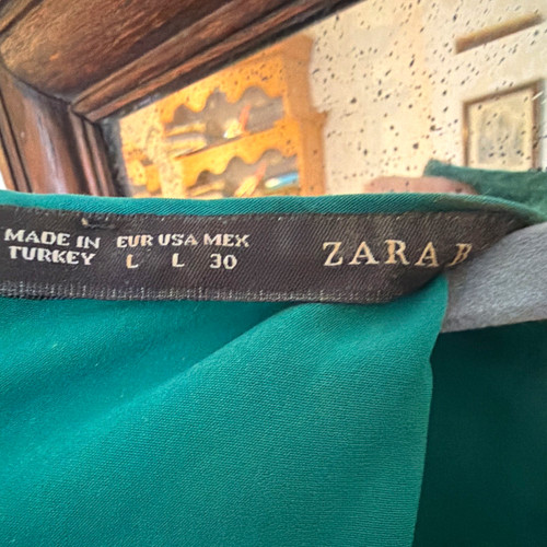 Zara green chiffon - chiffon, shift