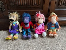 4 x Zingzillas Set Soft Plush Toys Zak Tang Panzee & Drum BBC 2009 Bundle 8-9”