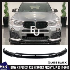 FOR BMW X3 F25 X4 F26 M SPORT FRONT LIP SPLITTER GLOSS BLACK 2014-2017