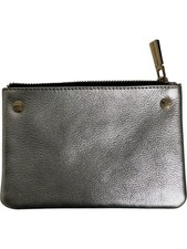 Paul Costelloe Silver Leather Zip Pouch Wallet Women's Handbag Accessory 3170