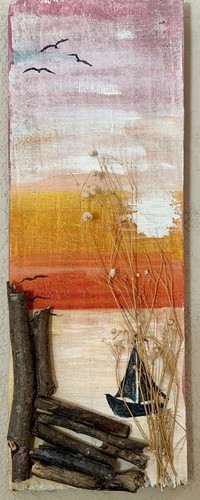 Handmade mixed media driftwood - mixed,