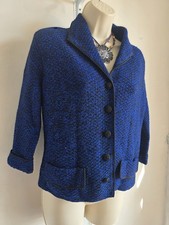 Royal Blue Black Bouclé Knit