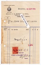 JOHN LYSAGHT GALVANISED SHEET IRONMASTERS BRISTOL ORIGINAL VINTAGE INVOICE 1936