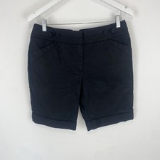Next Ladies Black Summer Shorts Linen Cotton Mix Size 12 