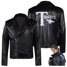 Grease Danny T-birds Black Jacket Cosplay Costume Coat Halloween Party Suit