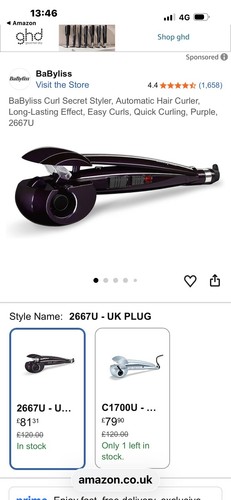 Babyliss curl secret purple - babyliss,