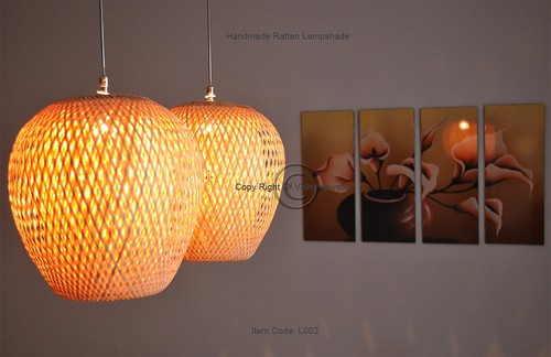 Handmade rattan lampshade - handmade,