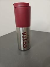Costa Coffee - Stainless Steel - Costa Red Tall Travel Cup  Mug - 450ml 16oz