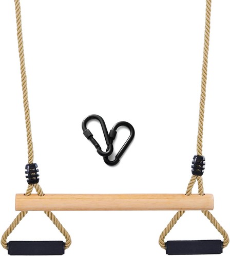 Wooden trapeze swing bar with - wooden,