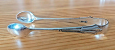 Antique silver sugar tongs - antique, |
