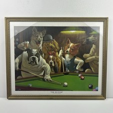 Framed Dogs Playing Pool