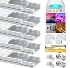 U Shape Led Aluminum Channel, 10 Pack 1Meter/3.3ft Led Aluminum Profile