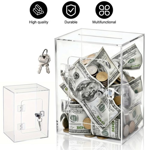 Clear money box - clear, piggy