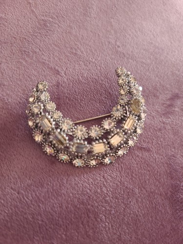 Vintage silvertone rhinestone - vintage,