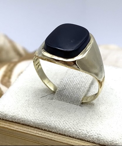 Vintage 9ct yellow gold - vintage, onyx