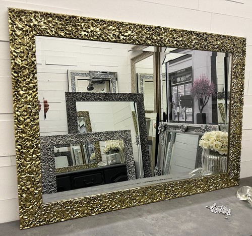 Metallic pewter wall mirror - pewter,