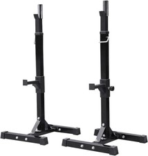 Adjustable Pair of Barbell Squat Racks Portable Stand Weight Lifting Bench Press