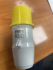 1 pcs - Bals IP44 Yellow Cable Mount 2P + E Industrial Power Plug, Rated At 32A,
