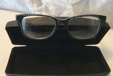 DESIGNER LADIES RED OR DEAD BLUE DOGTOOTH PATTERN FRAMES IN ORIGINAL HARD CASE