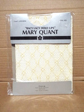 Mary Quant Fancy Lace Hold Up Stockings - One Size - Milk Shake - New