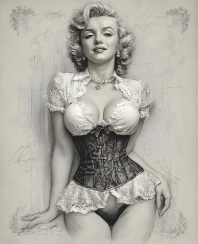 Marilyn monroe black corset - marilyn, in