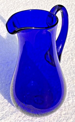 Bristol blue glass hand blown - blue,