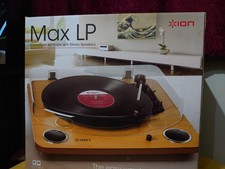 Ion Max LP Turntable Vinyl Record Player 3 Speed with Built-In Speakers
