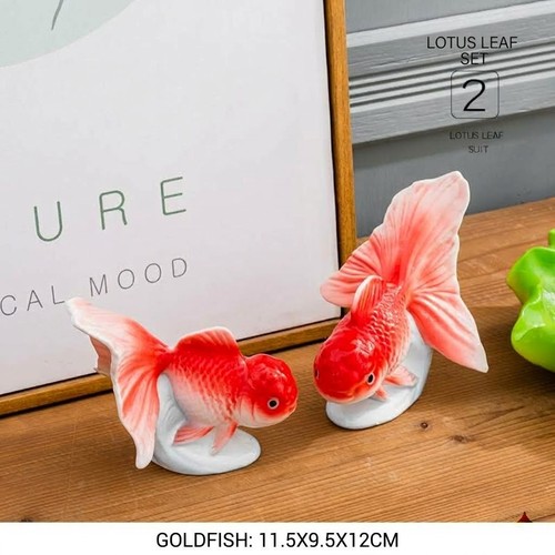Pair ceramic goldfish - of,