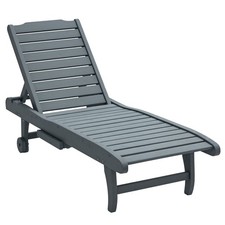 Outsunny Wooden Sun Lounger