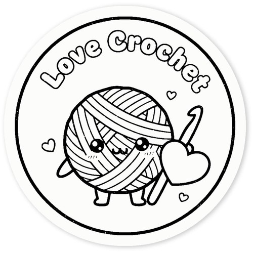 Love crochet clear sticker - clear,