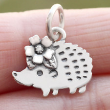 925 Sterling Silver Hedgehog Pendant Charm Hedge Hog Pet Lover Nature Animal