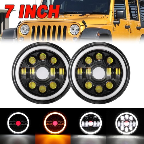 2pc led round headlights - 2pc,