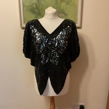 Vintage 100% Silk, Sequin And