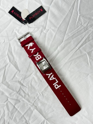 Playboy black leather strap