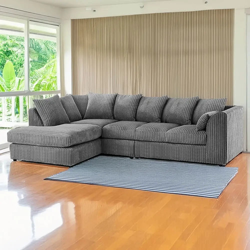Jumbo cord corner sofa set - sofa,