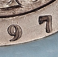 Mint Error Mis-Strike double date 1797 George III Copper Cartwheel Twopence Coin