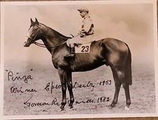 Gordon Richards - 'greatest jockey' signed photo on 1953 Derby winner AFTAL COA