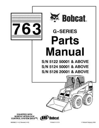 Bobcat parts book 763 - , g-series